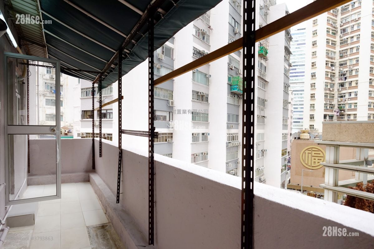 露台: 嘉宁大厦 租盘 2 房 , 1 浴室 368 平方尺