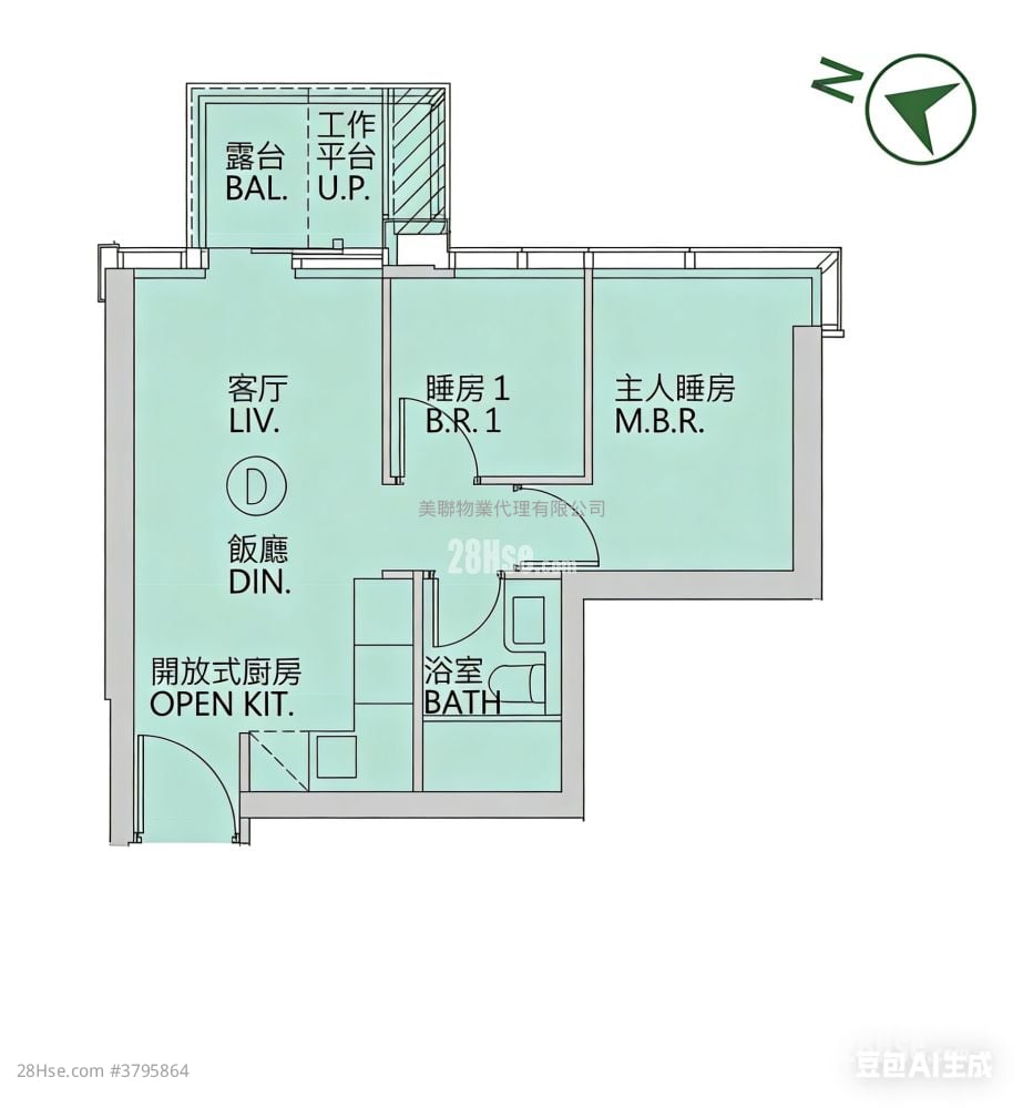 Park Seasons 售盘 2 房 , 1 浴室 451 平方尺