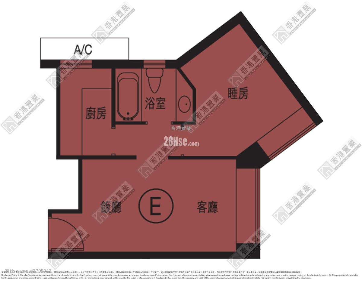 凯旋门 售盘 1 房 , 1 浴室 395 平方尺