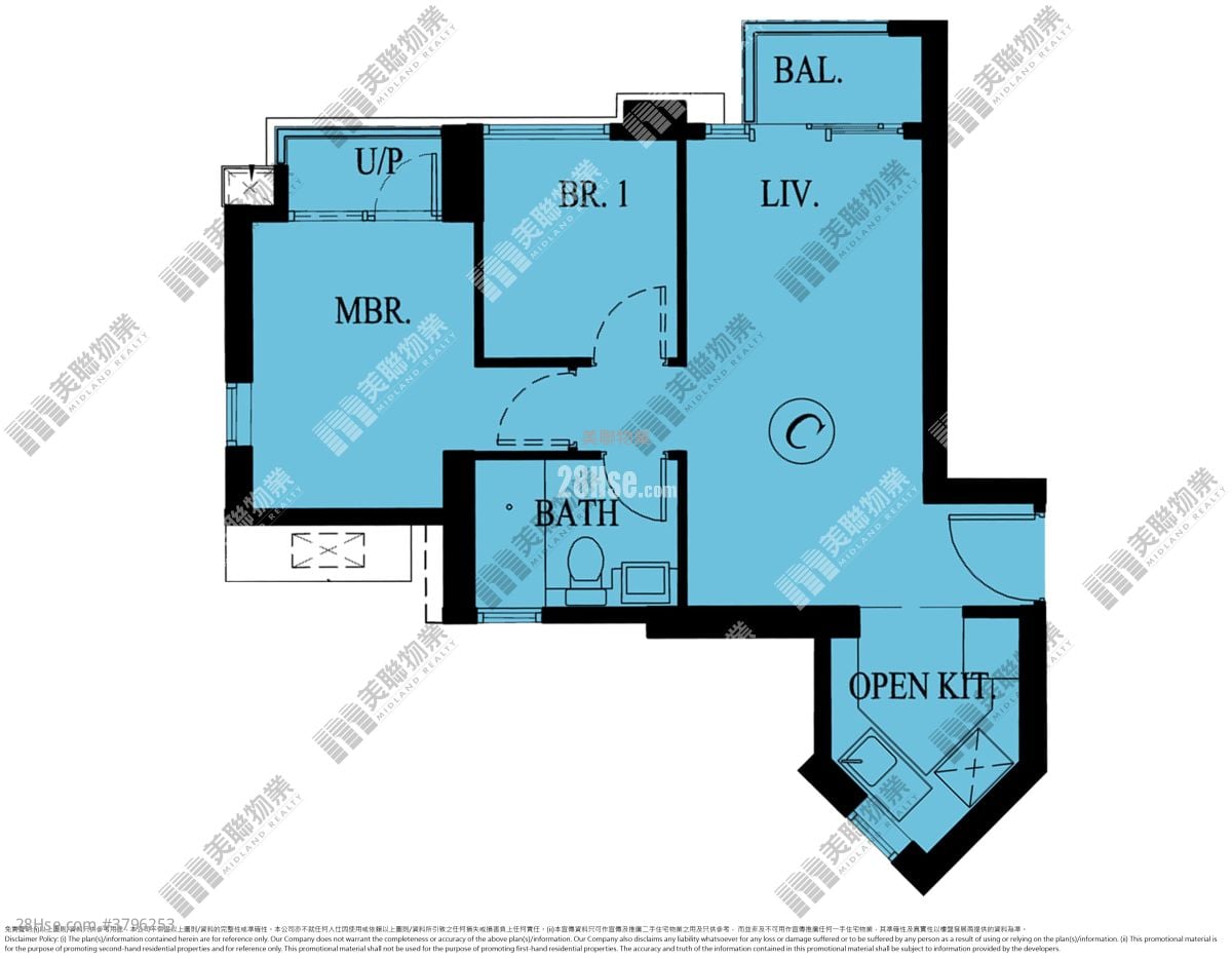 晋海 售盘 2 房 , 1 浴室 489 平方尺