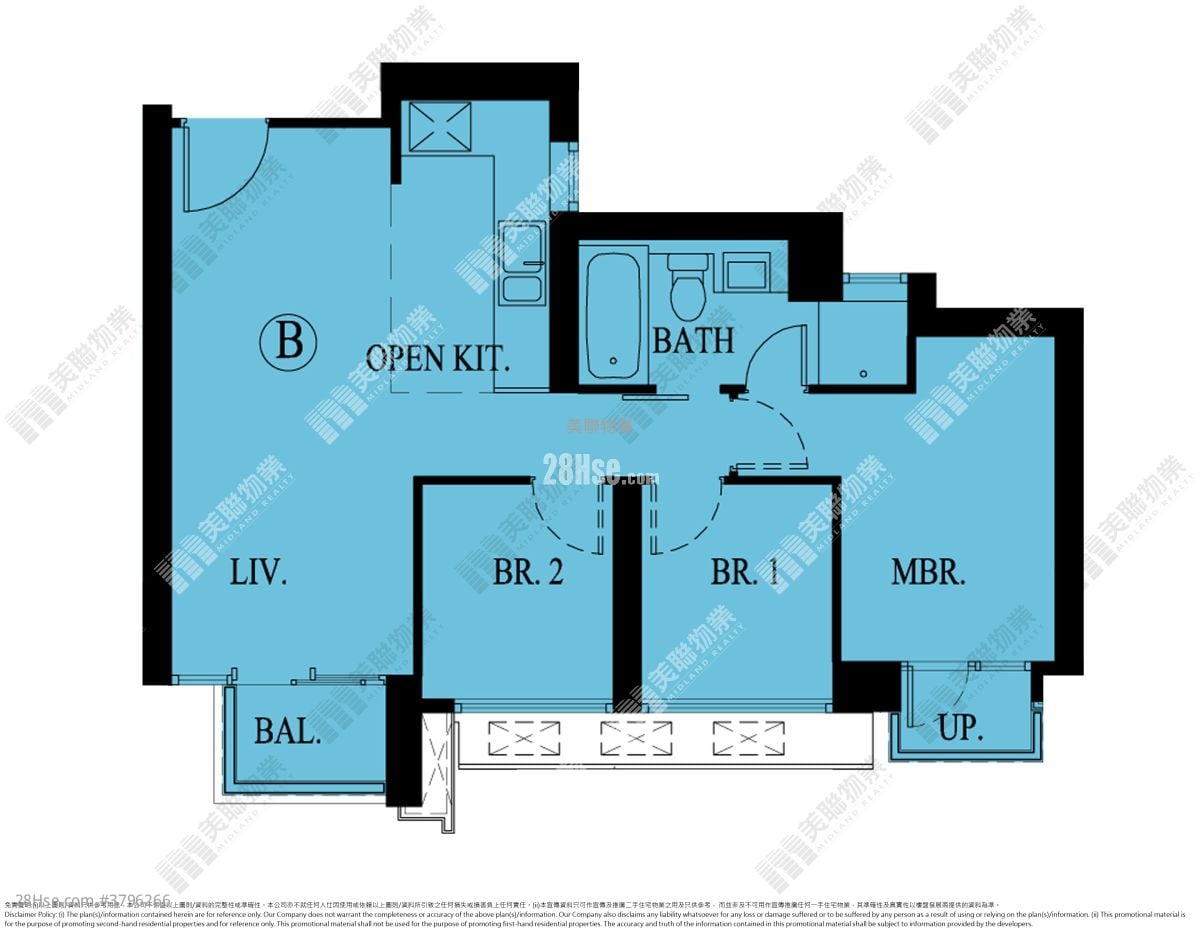 晋海II 售盘 3 房 , 1 浴室 629 平方尺