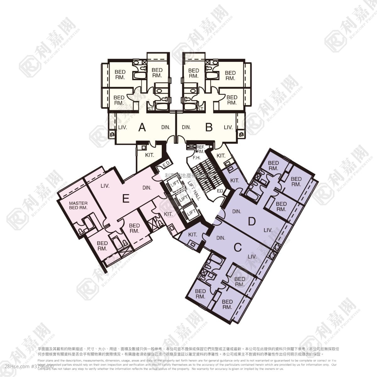 和富中心 售盘 3 房 , 2 浴室 1,024 平方尺