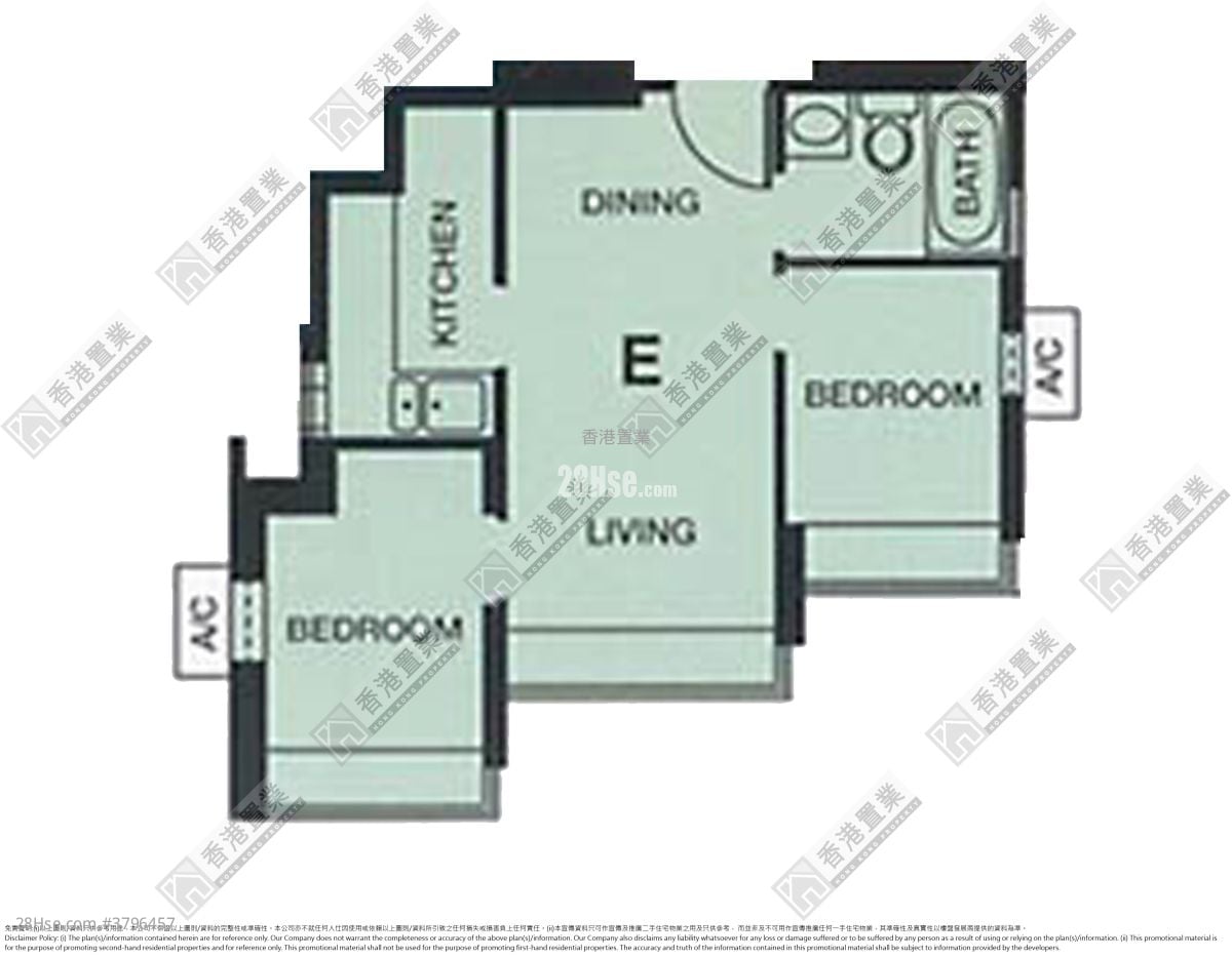 将军澳中心 租盘 2 房 , 1 浴室 384 平方尺