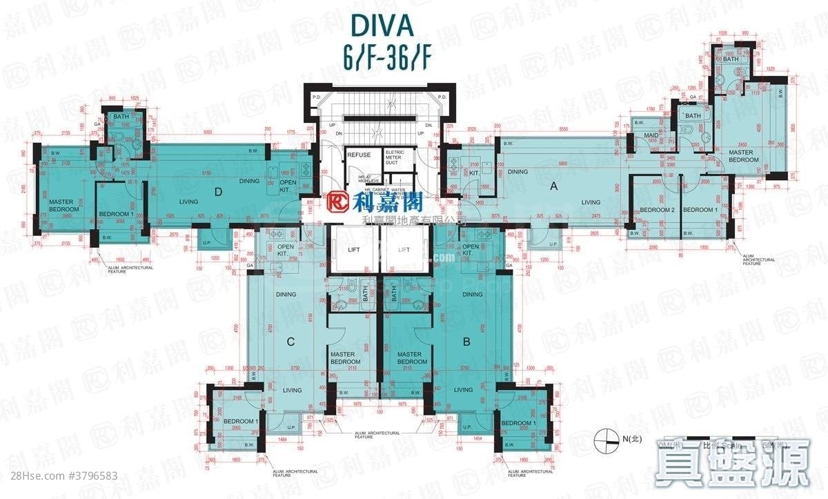 DIVA 售盘 3 房 , 2 浴室 717 平方尺