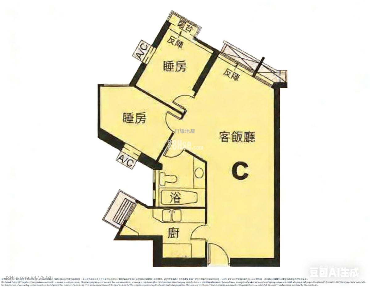 Hollywood Terrace Sell 2 Bedrooms , 1 Bathroom 639 ft²
