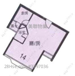 景林邨 租盘 2 房 , 1 浴室 443 平方尺