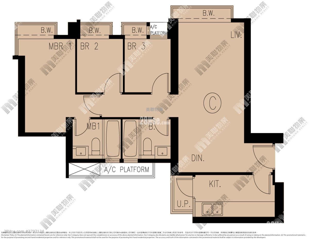 Grand YOHO 租盘 3 房 , 2 浴室 702 平方尺