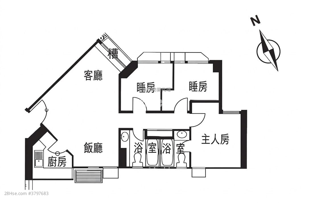 欣荣花园 售盘 3 房 , 2 浴室 731 平方尺