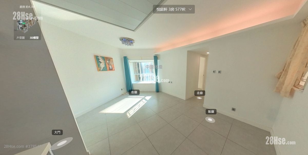 悦庭轩 售盘 3 房 , 2 浴室 577 平方尺