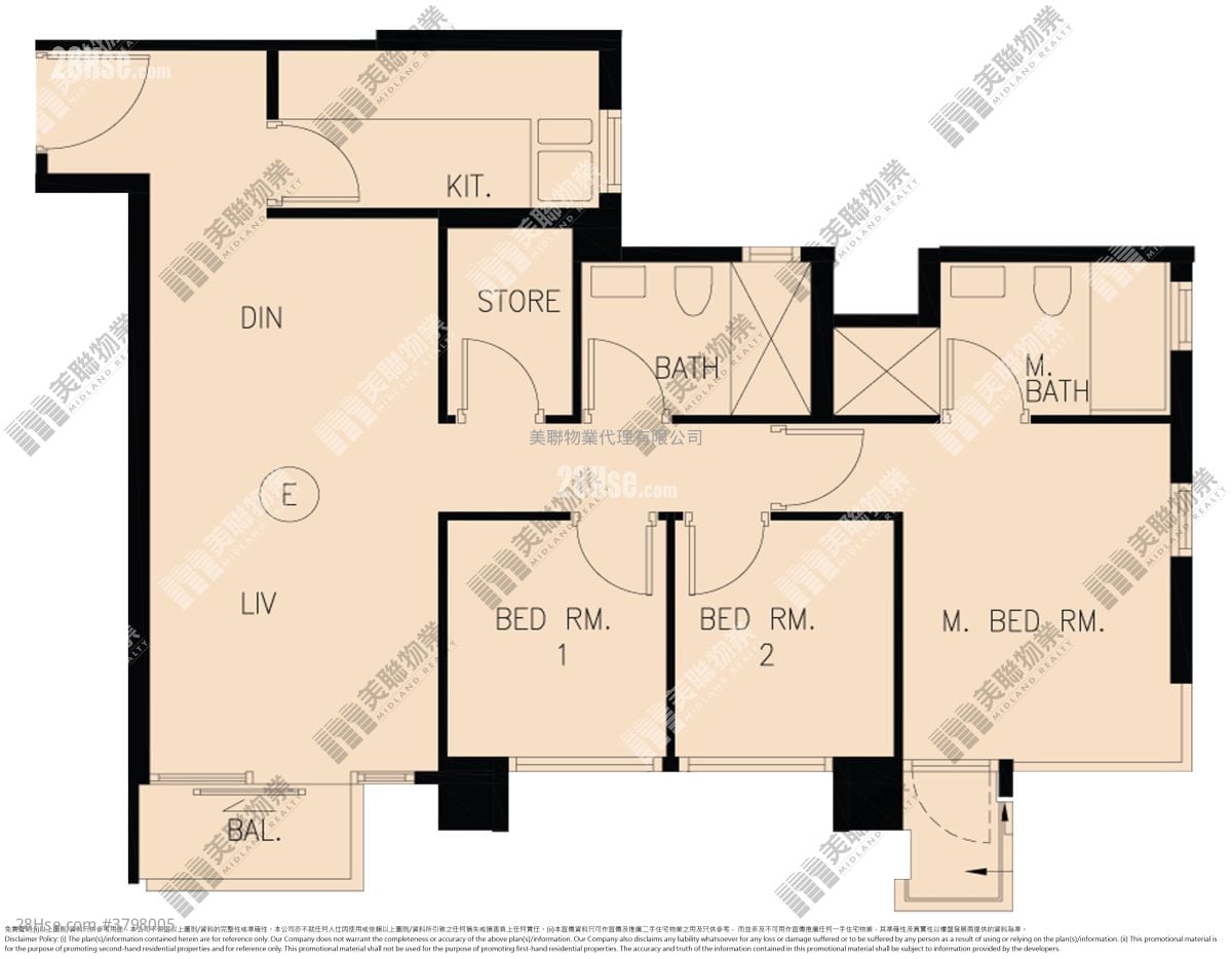 The Wings Sell 3 Bedrooms , 2 Bathrooms 735 ft²