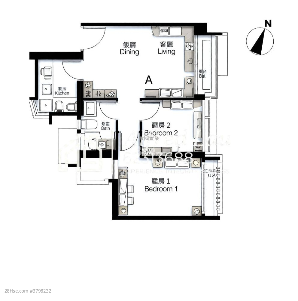 芳菲 售盘 2 房 , 1 浴室 465 平方尺