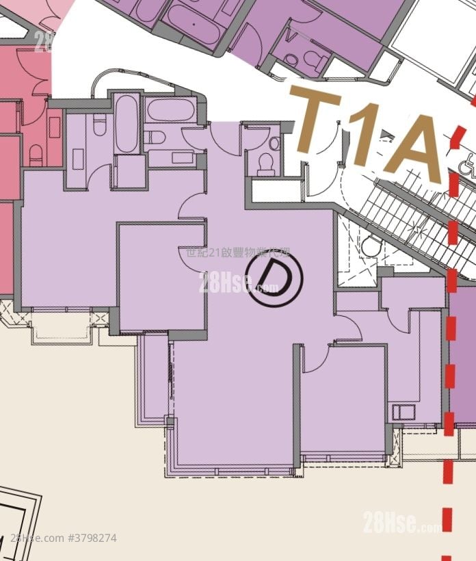 港岛南岸 租盘 3 房 , 3 浴室 963 平方尺