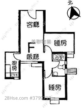 富宁花园 售盘 2 房 , 1 浴室 452 平方尺
