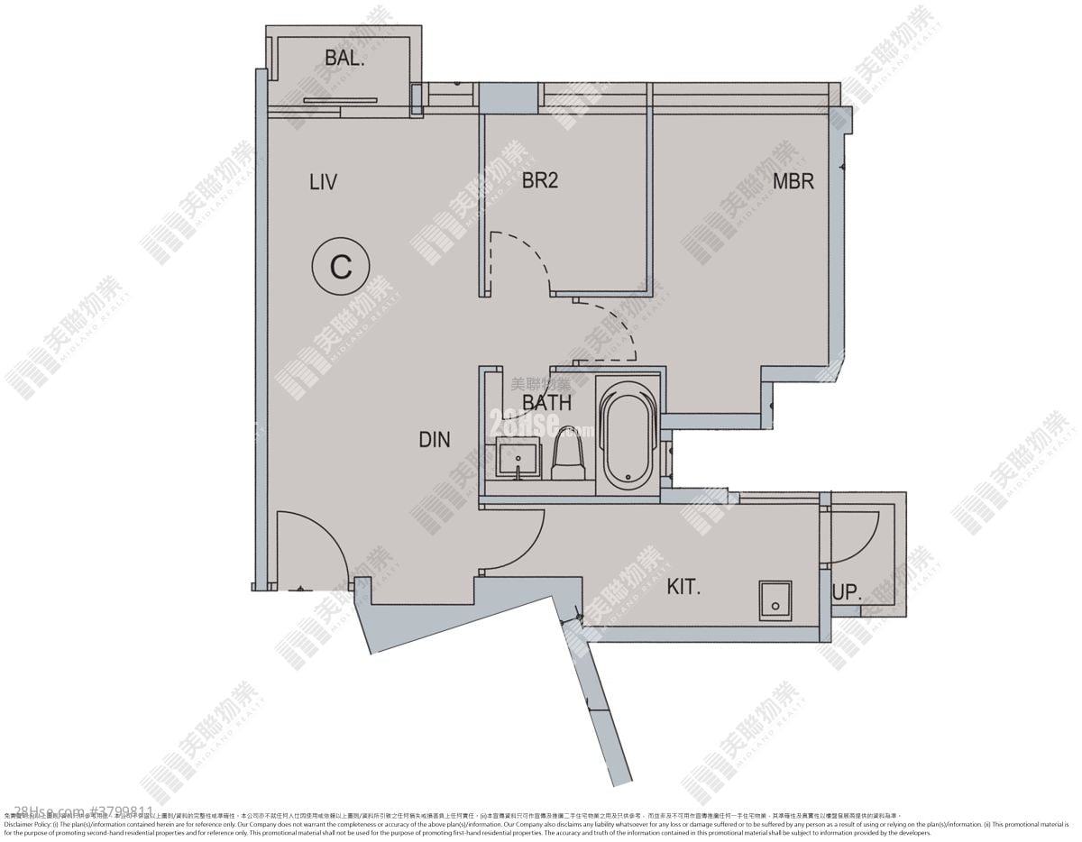 帝景湾 售盘 2 房 , 1 浴室 552 平方尺
