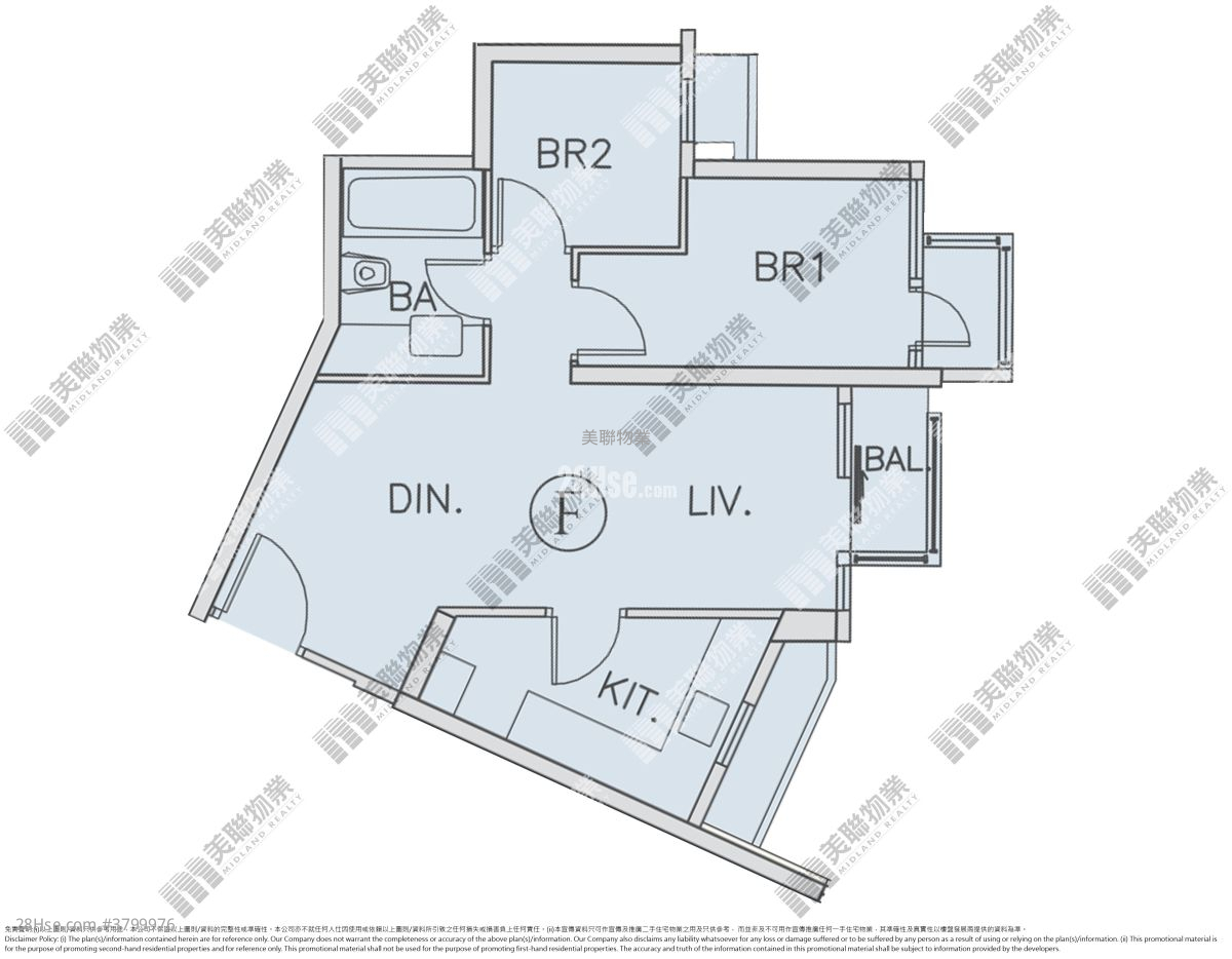 海翩滙 售盘 2 房 , 1 浴室 529 平方尺