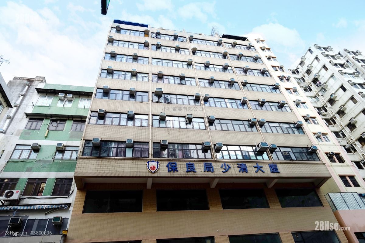 大厦外观: 保良局少清大厦 租盘 2 房 , 1 浴室 280 平方尺