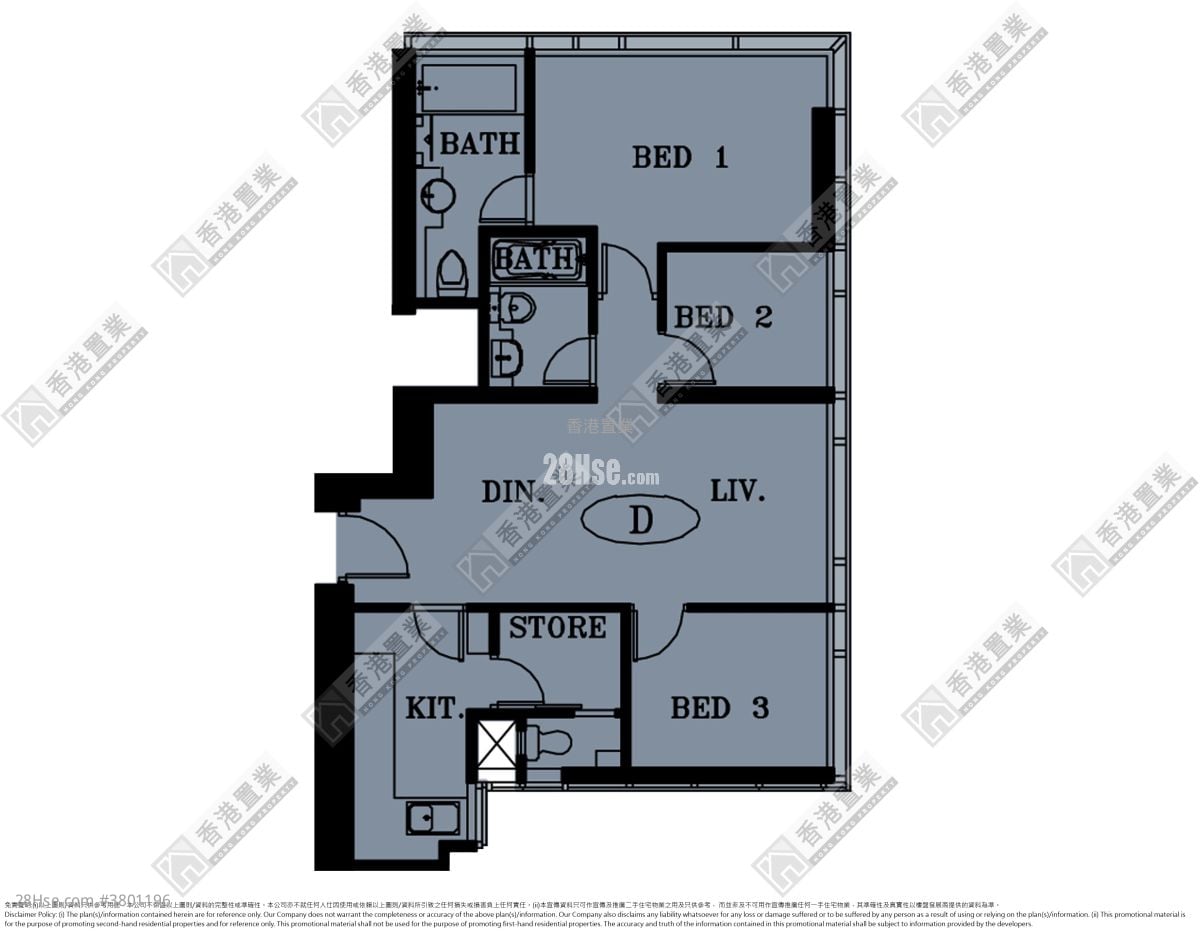 The Cullinan Sell 3 Bedrooms , 2 Bathrooms 875 ft²