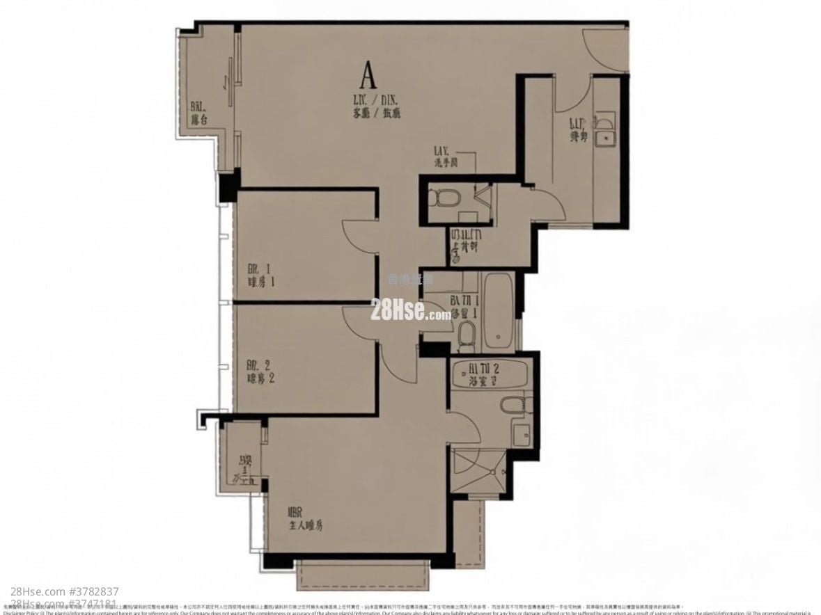 My Central 租盘 3 房 , 3 浴室 976 平方尺