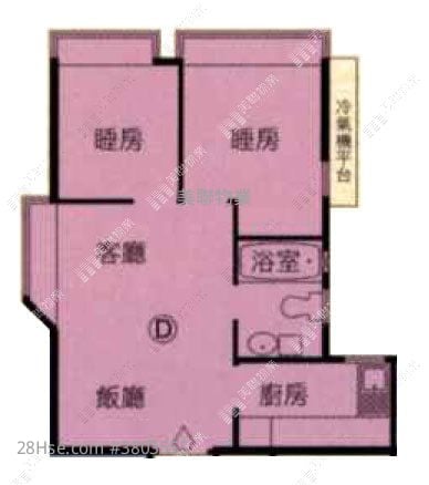 蝶翠峰 租盘 2 房 , 1 浴室 419 平方尺