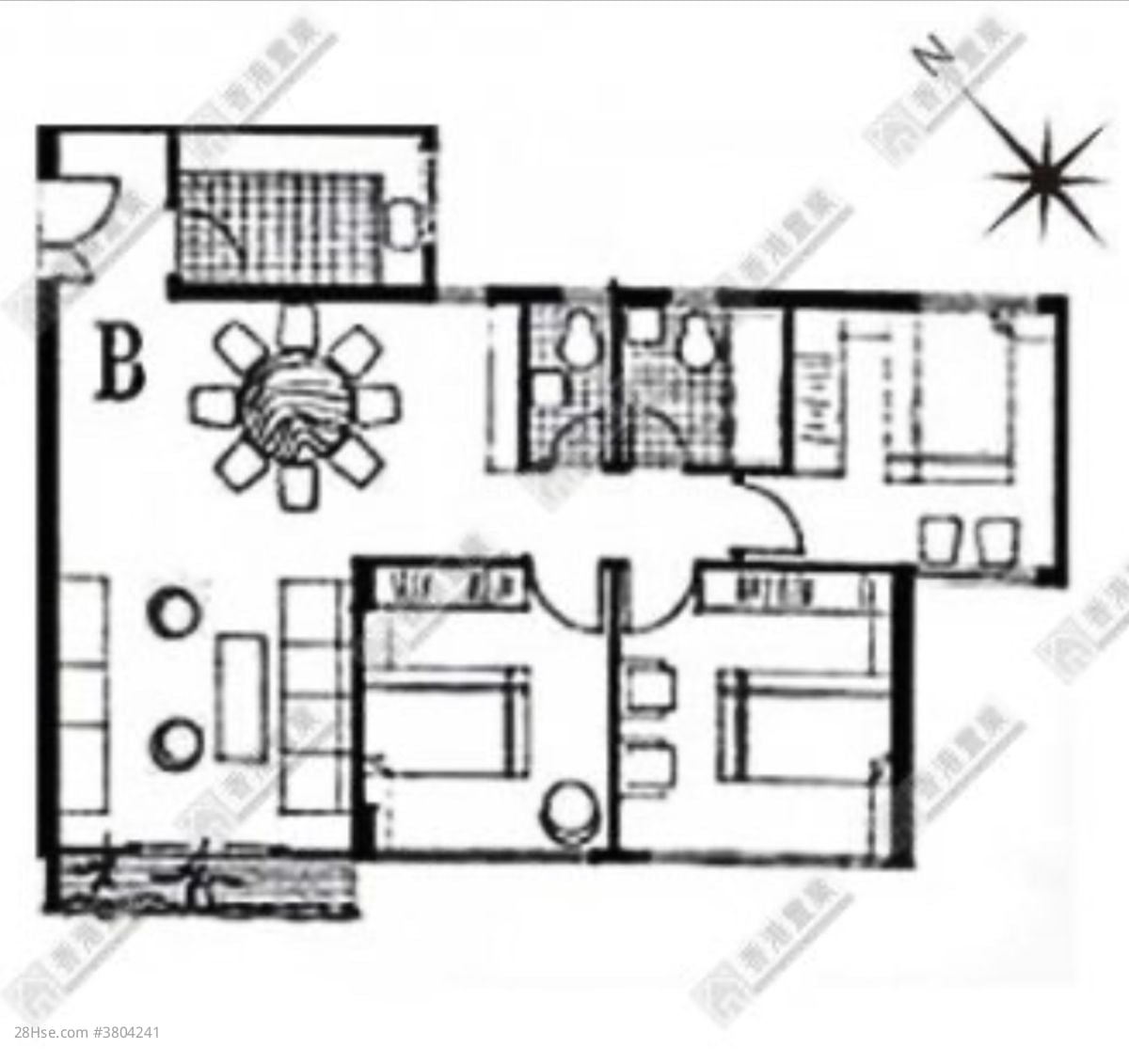 恒信园 租盘 3 房 , 2 浴室 766 平方尺