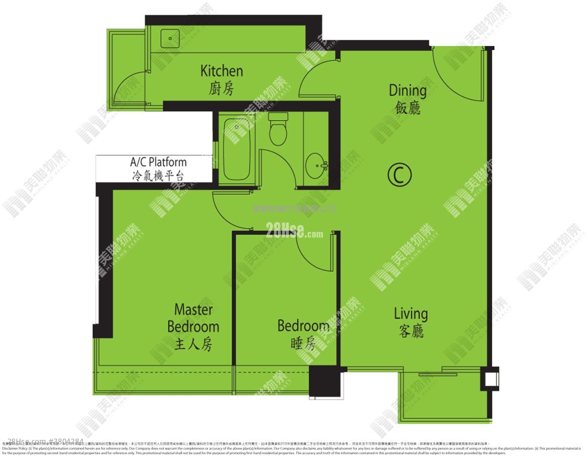 升荟 租盘 2 房 , 1 浴室 669 平方尺