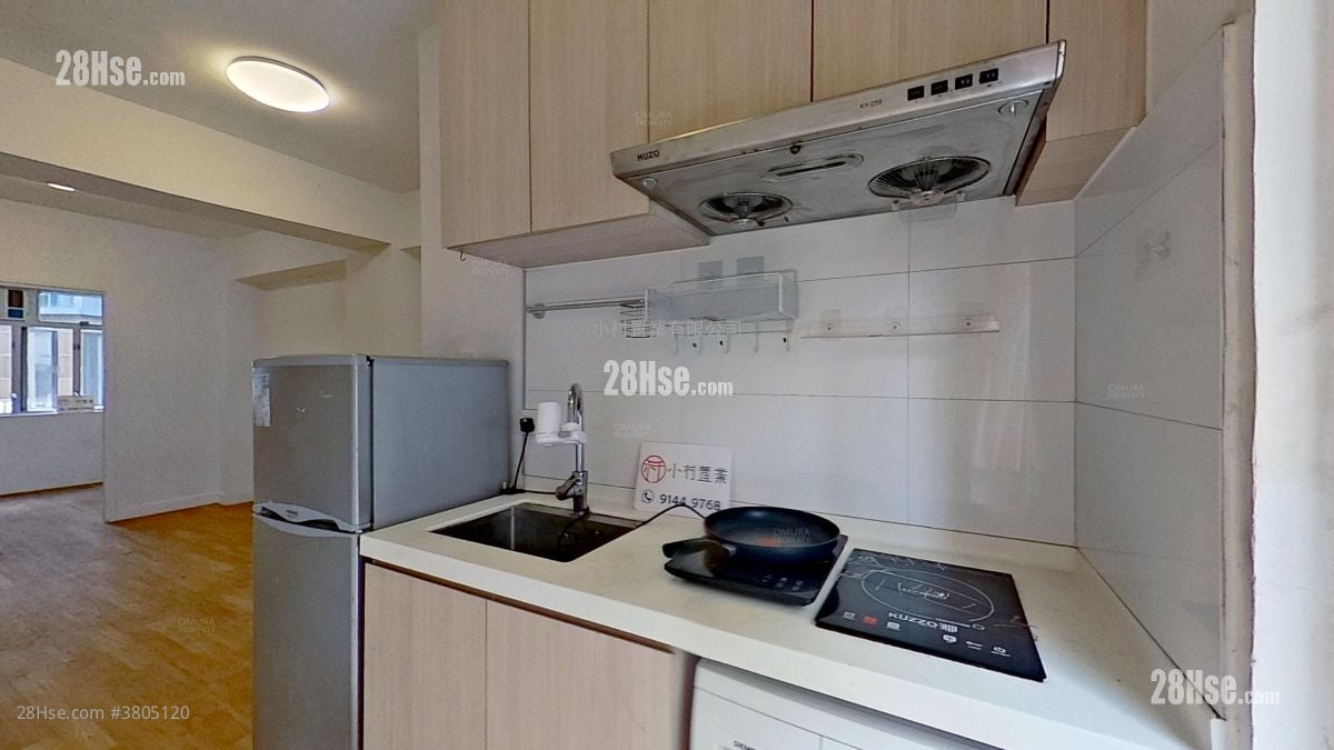 厨房: 有馀楼 租盘 2 房 , 1 浴室 337 平方尺