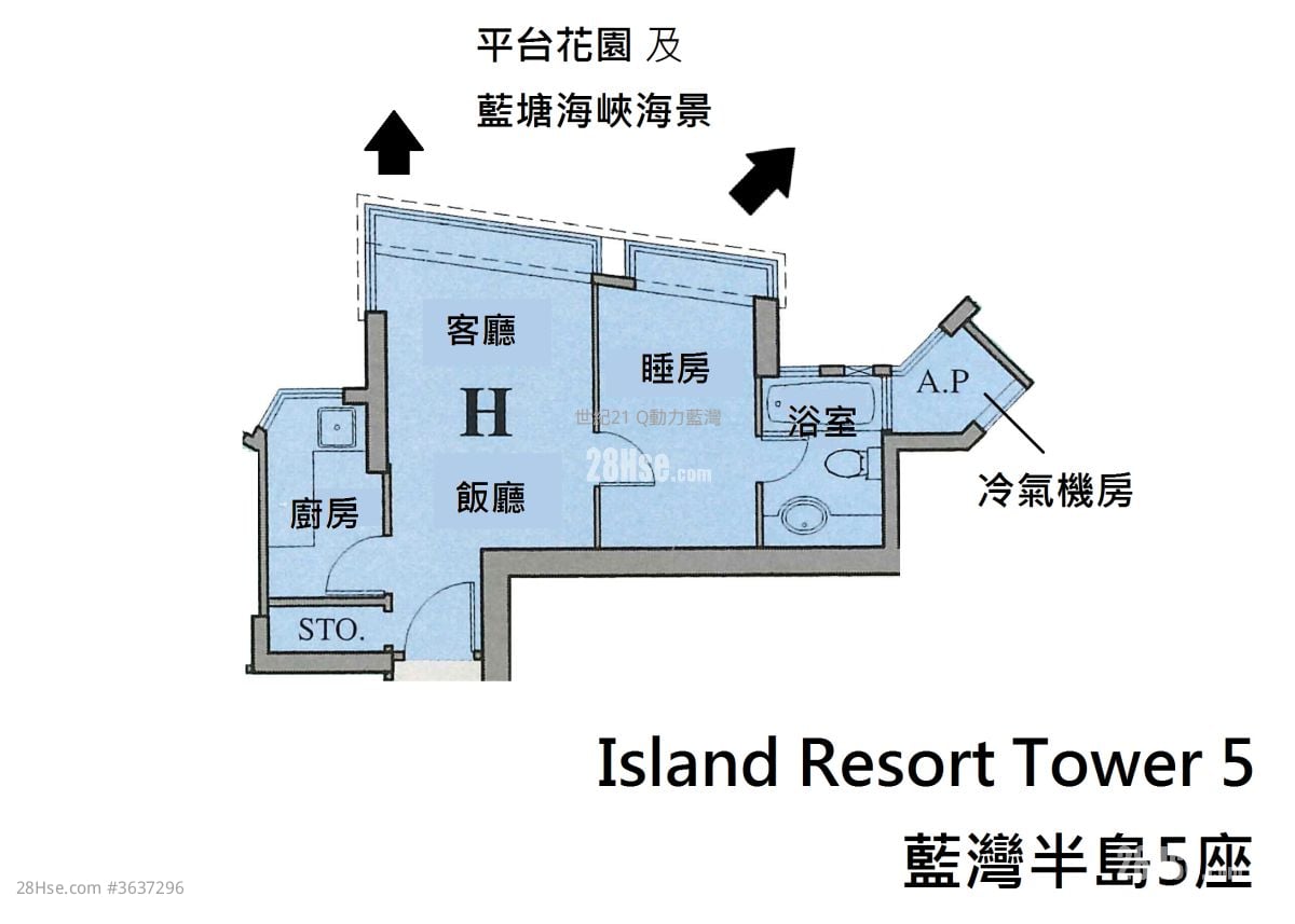 蓝湾半岛 租盘 1 房 , 1 浴室 323 平方尺