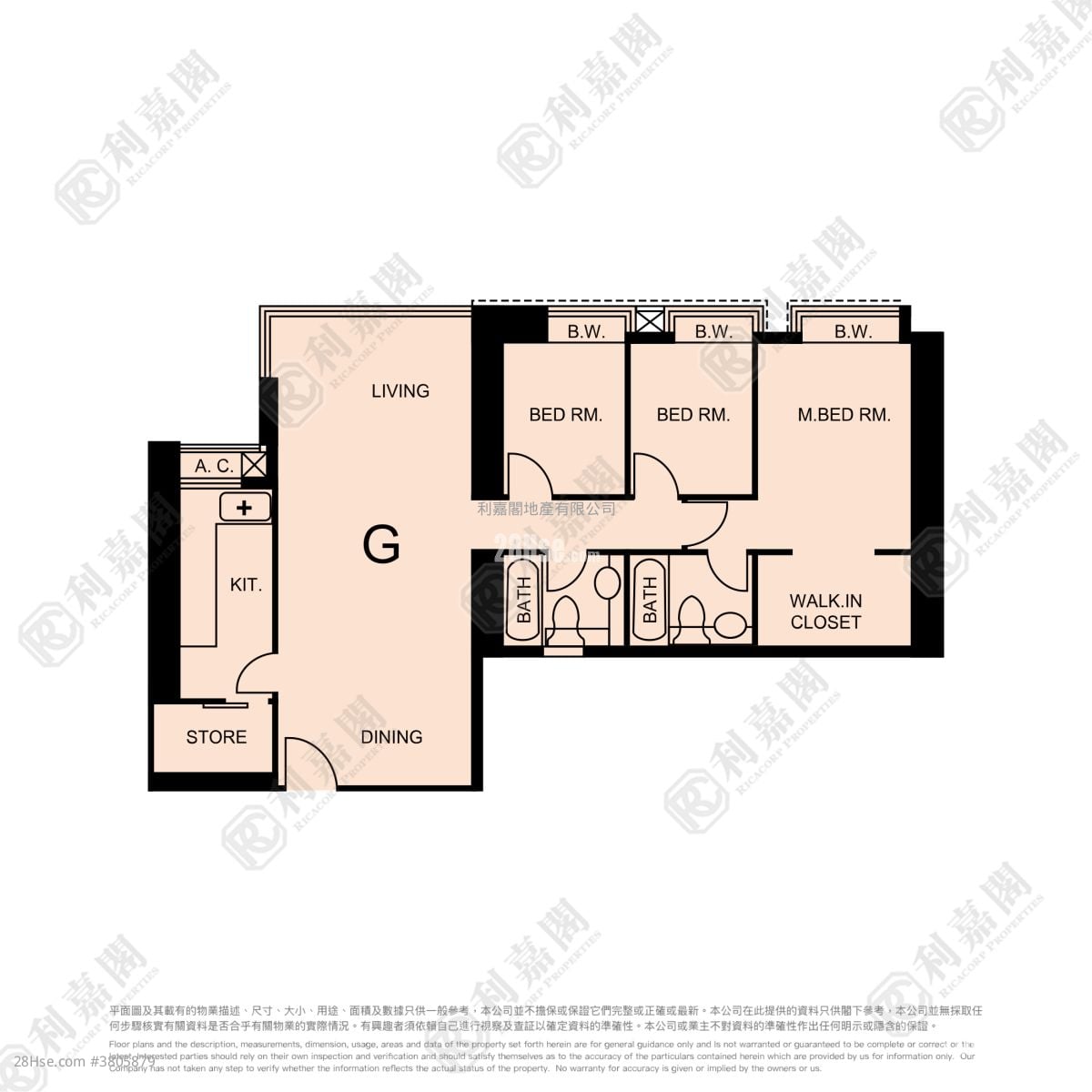 港景峰 售盘 3 房 , 2 浴室 899 平方尺
