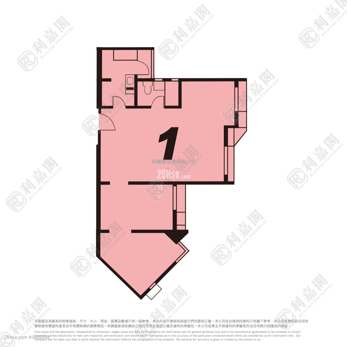 煜明苑 售盘 3 房 , 1 浴室 643 平方尺