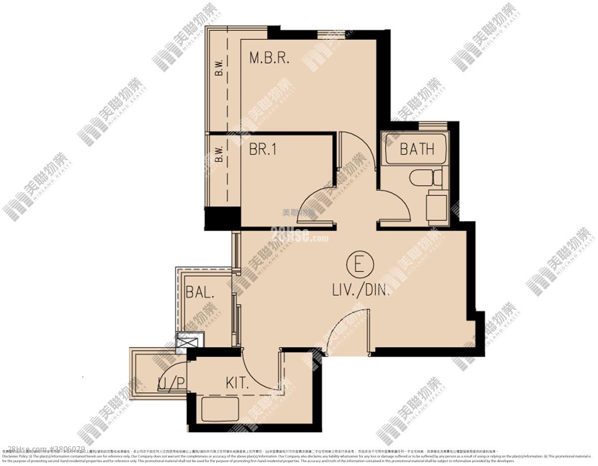 珑门 租盘 2 房 , 1 浴室 473 平方尺