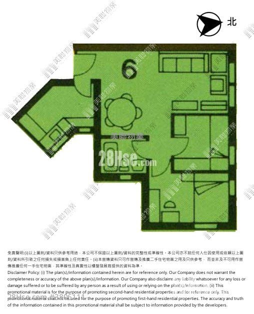 兆康苑 租盘 2 房 , 1 浴室 431 平方尺