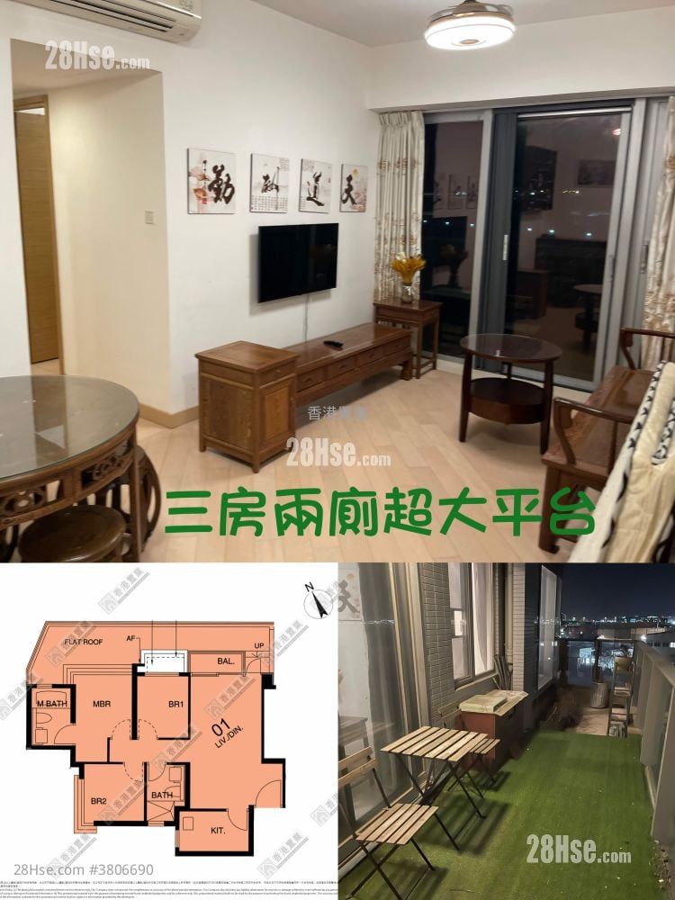 东环 租盘 3 房 , 2 浴室 639 平方尺