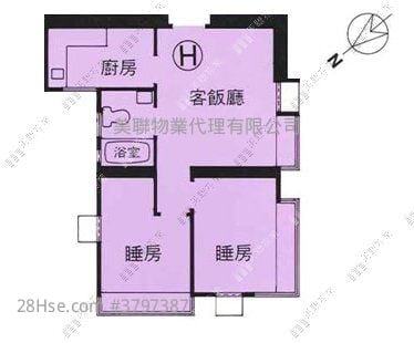 慧安园 售盘 2 房 , 1 浴室 413 平方尺