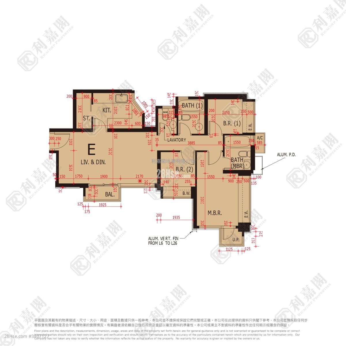 环宇海湾 售盘 3 房 , 2 浴室 758 平方尺