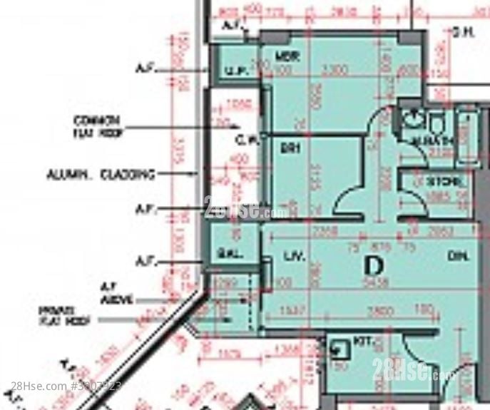 凯滙 租盘 3 房 , 1 浴室 597 平方尺