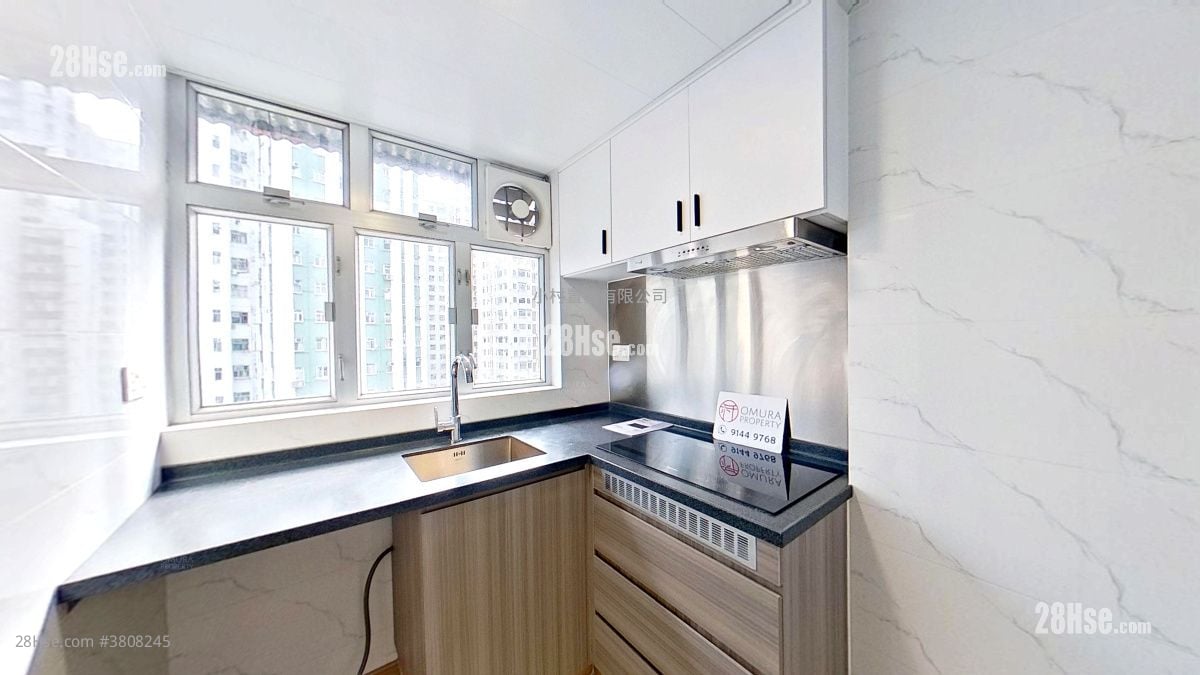 厨房: 百宁大厦 租盘 1 房 , 1 浴室 338 平方尺