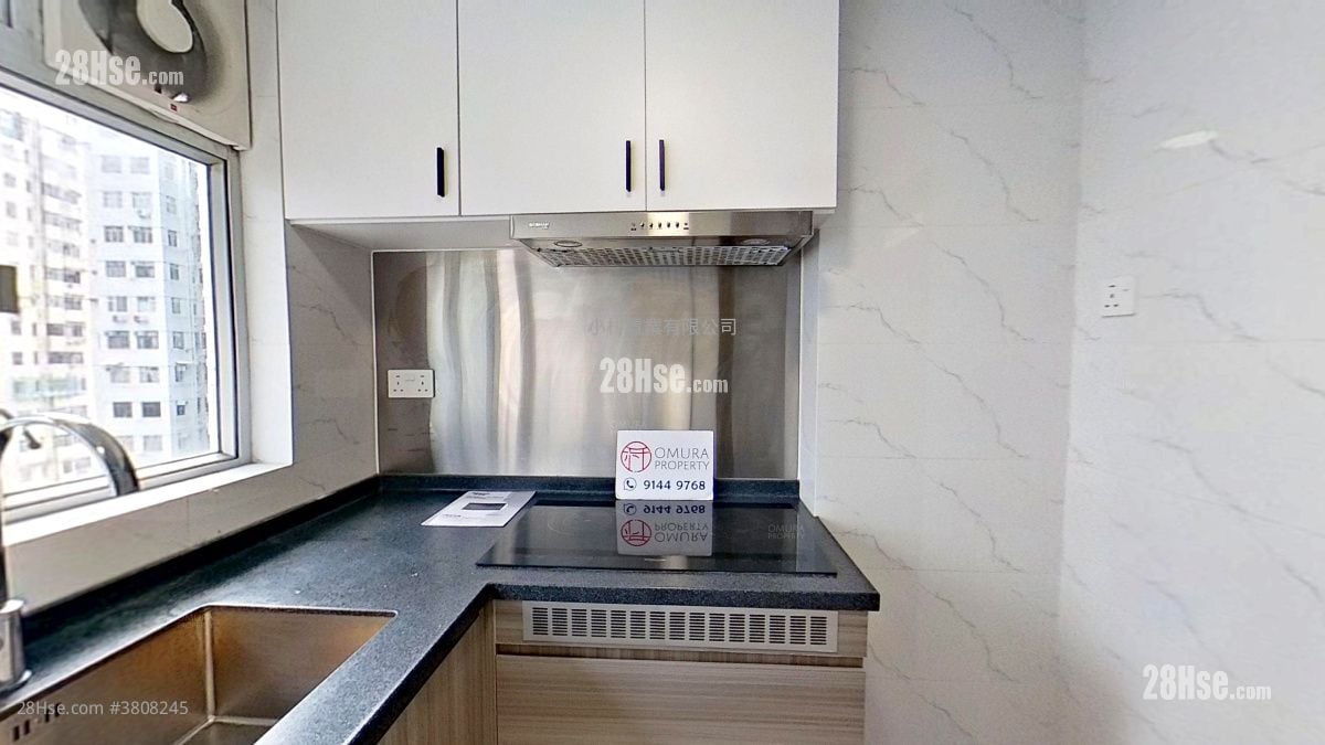 厨房: 百宁大厦 租盘 1 房 , 1 浴室 338 平方尺