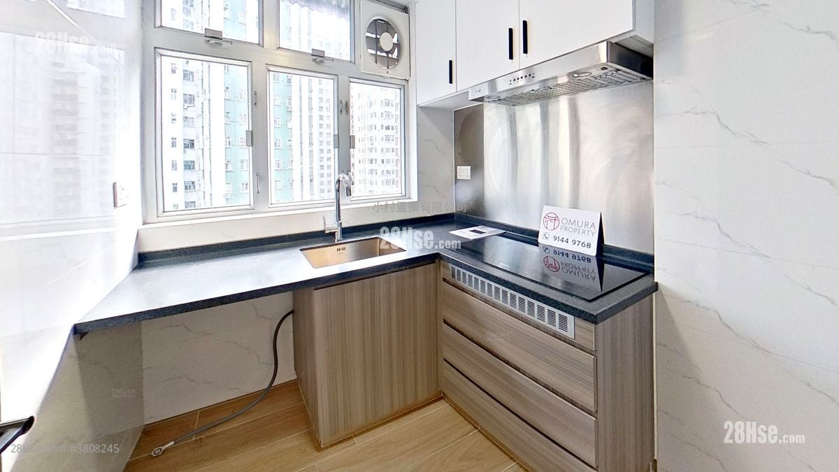 厨房: 百宁大厦 租盘 1 房 , 1 浴室 338 平方尺