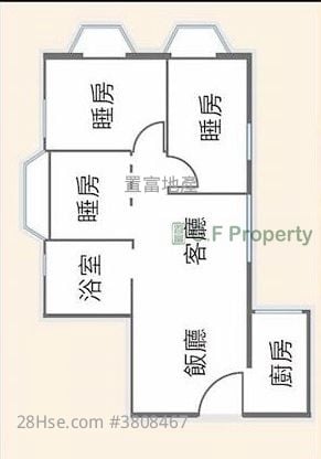 葵芳阁 售盘 3 房 , 1 浴室 473 平方尺
