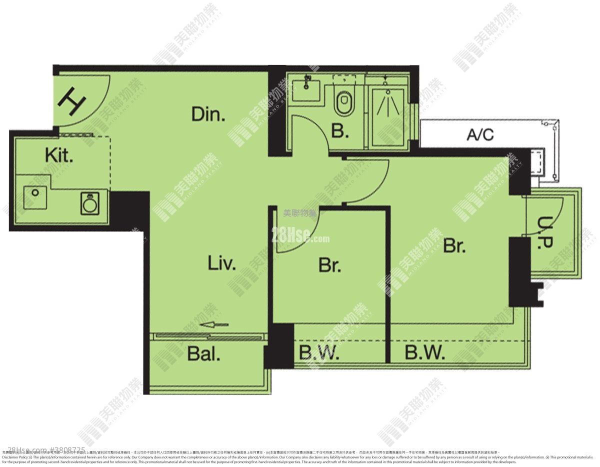 尚悦 租盘 2 房 , 1 浴室 424 平方尺