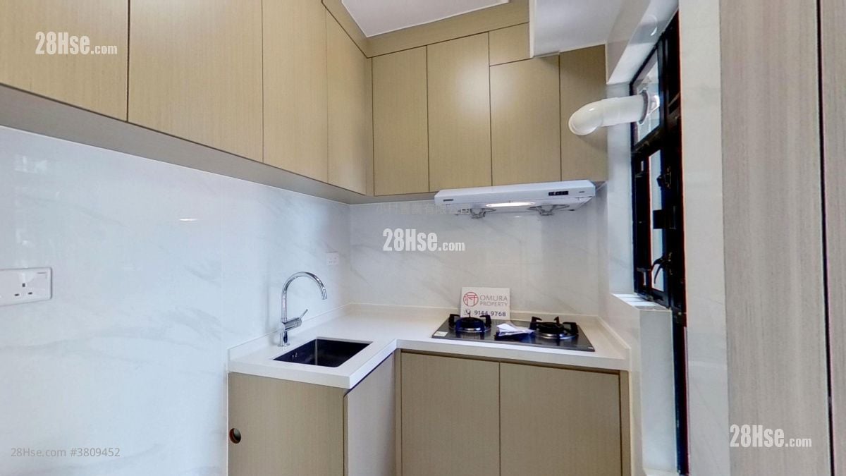 厨房: 百年大楼 租盘 2 房 , 1 浴室 416 平方尺