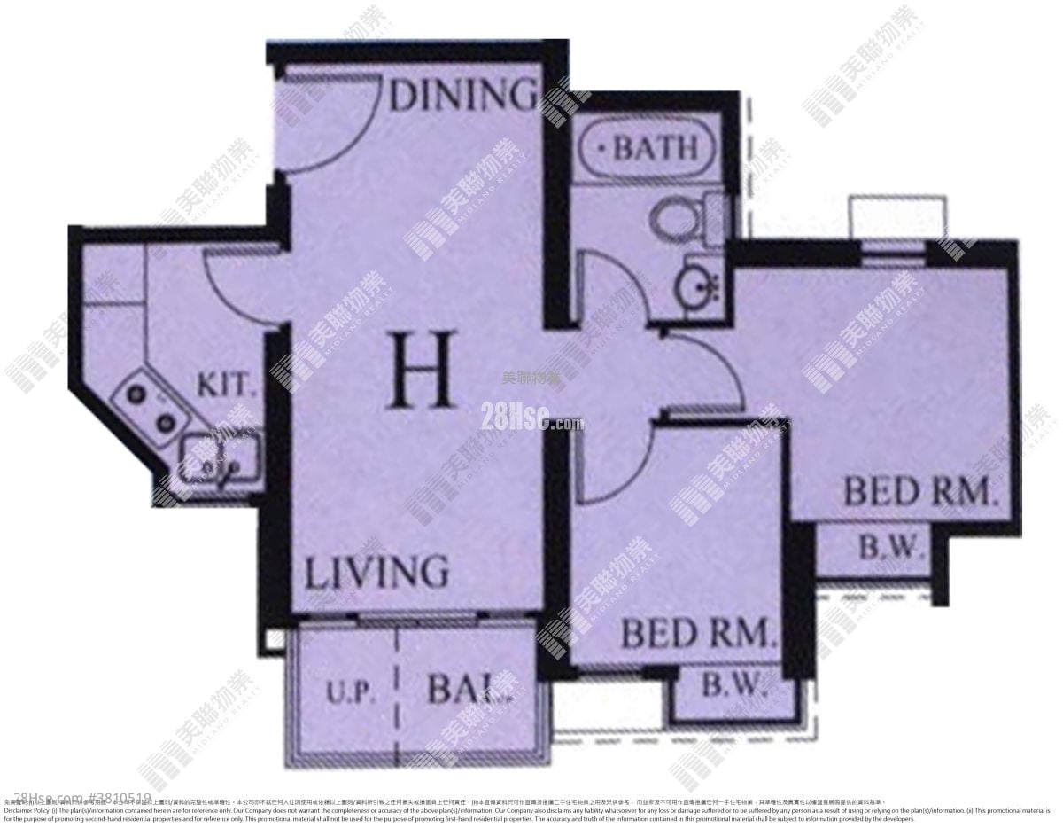 君傲湾 租盘 2 房 , 1 浴室 471 平方尺