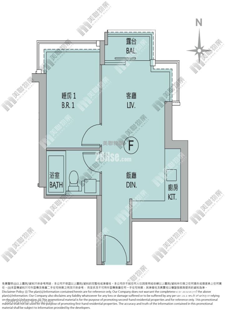 The Parkside 租盤 1 房 , 1 浴室 401 平方呎
