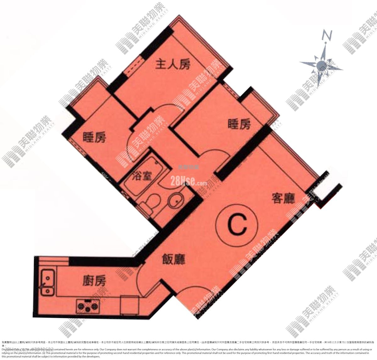 將軍澳廣場 租盤 3 房 , 1 浴室 496 平方呎
