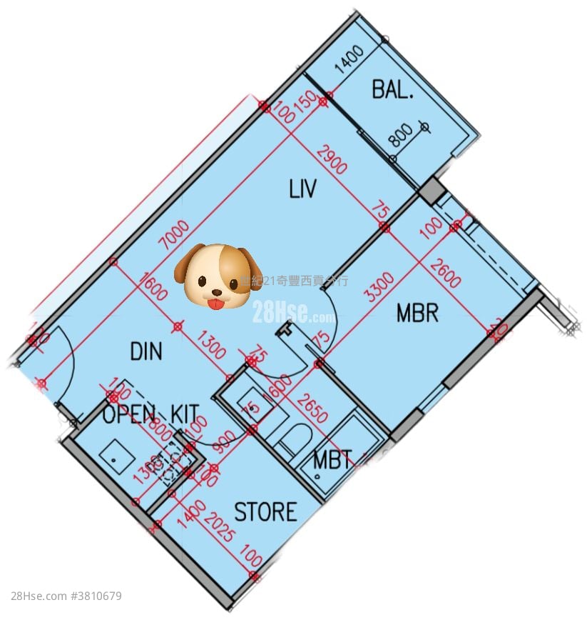 The Mediterranean Sell 2 Bedrooms , 1 Bathroom 525 ft²