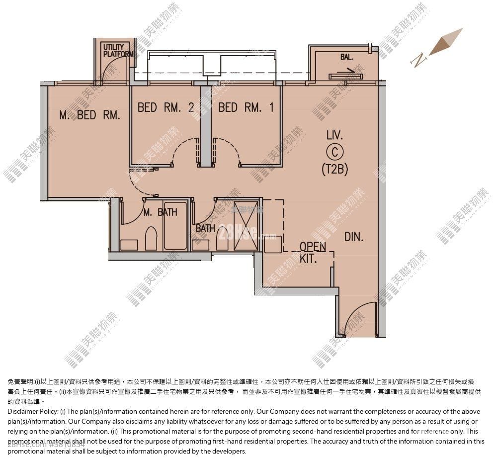 港岛南岸 售盘 3 房 , 2 浴室 639 平方尺