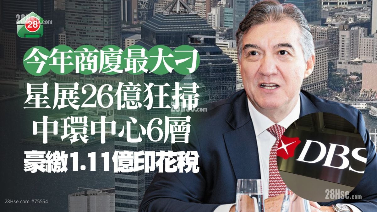 星展狂掃中環中心6層 成今年商廈最大刁！ 豪繳1.11億印花稅 ｜許榮茂到底蝕咗幾多？