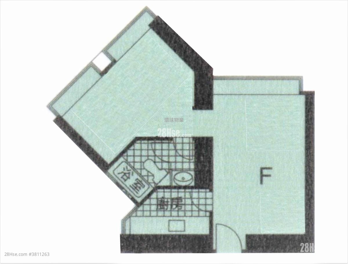 高逸華軒 租盤 1 房 , 1 浴室 438 平方呎