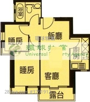 泓都 租盘 2 房 , 1 浴室 471 平方尺