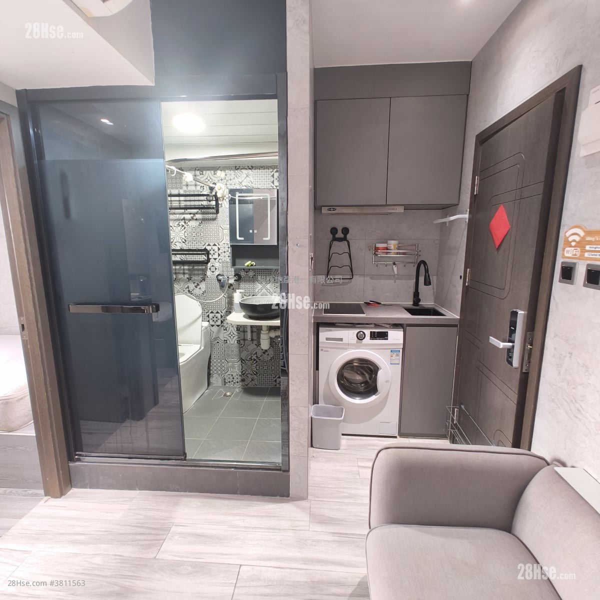 文景楼 租盘 2 房 , 1 浴室 300 平方尺